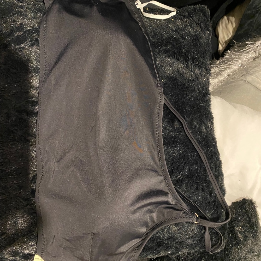 Aerie one shoulder bikini top brand new black